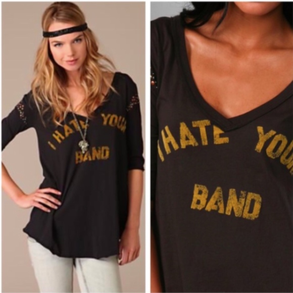 Free People Tops - Free People "I Hate Your Band' Tee